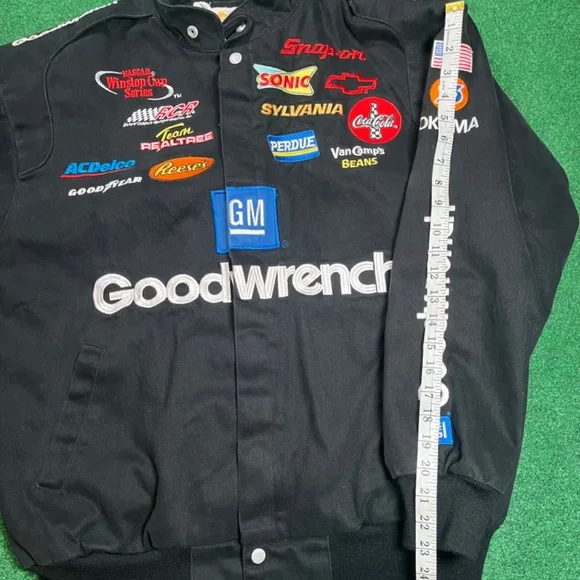 Jeff Hamilton Kevin Harvick Black Mens Large Button Up NASCAR Jacket